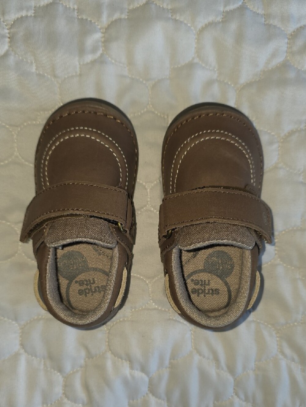 Stride Rite Brown Baby, Toddler Shoe, Moccasins w/Hook-and-Loop Strap Sz 5M NEW - Picture 6 of 9
